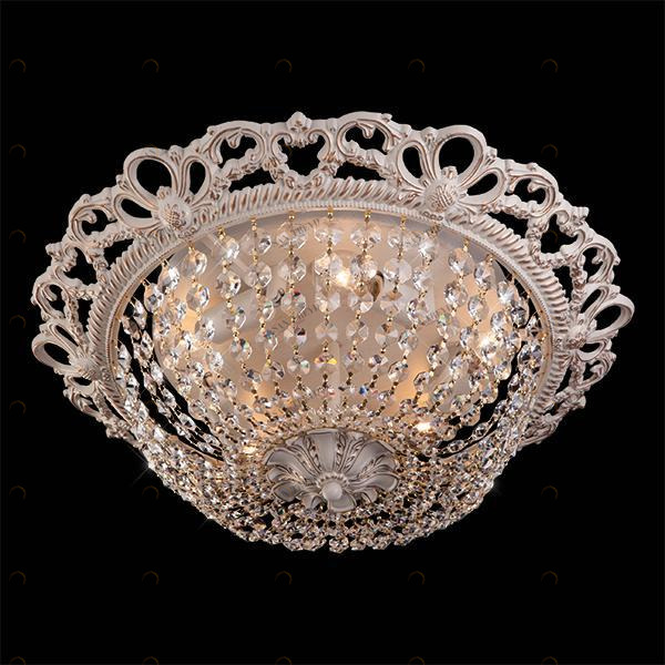 Потолочная люстра Eurosvet 3298/5 белый с золотом/прозрачный хрусталь Strotskis EUROSVET ДИЗАЙНЕРСКИЕ 181426 Белый 