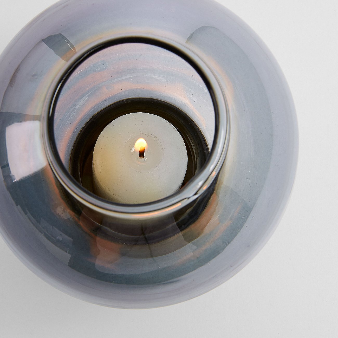 Подсвечник стеклянный на металлическом основании голубой Crayte от La Forma LA FORMA CRAYTE 342984 Голубой;золото  - Вид №1