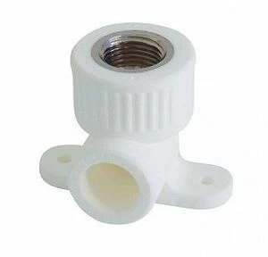 Угольник переходной ВР KALDE 90 D25х3/4" с креплением к стене белый