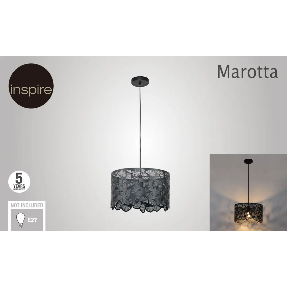 Светильник подвесной Inspire Marotta, 1 лампа, 3 м², цвет черный 84729816 STLM-2183273  - Вид №5