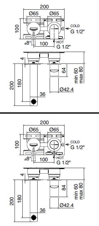 Смеситель для раковины из нержавеющей стали Zazzeri Q316 ARCH-00096438 - Вид №2