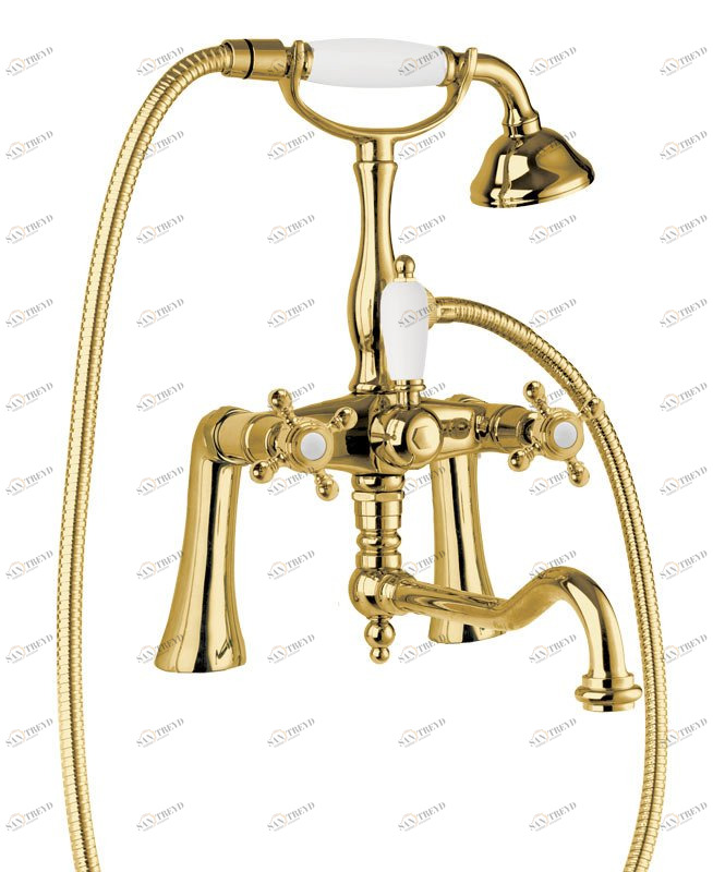 Смеситель на борт ванны с ручным душем, шлангом 150 см CEZARES GOLF-PBV2-03/24-Bi