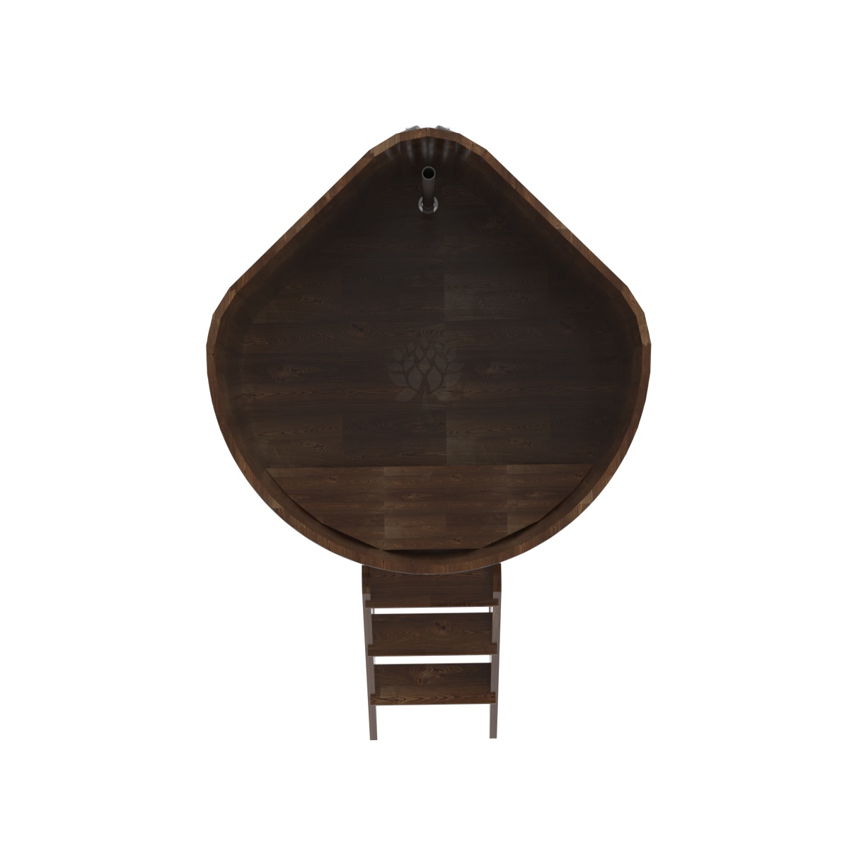 1578 Купель угловая из сращенных ламелей лиственницы 1,19х1,19х1,2 морёная Alyarus  - Вид №5