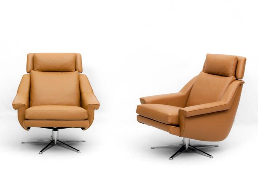 Mytto Поворотное кожаное кресло с подголовником Larforma sun-id-1455857 - Вид №4