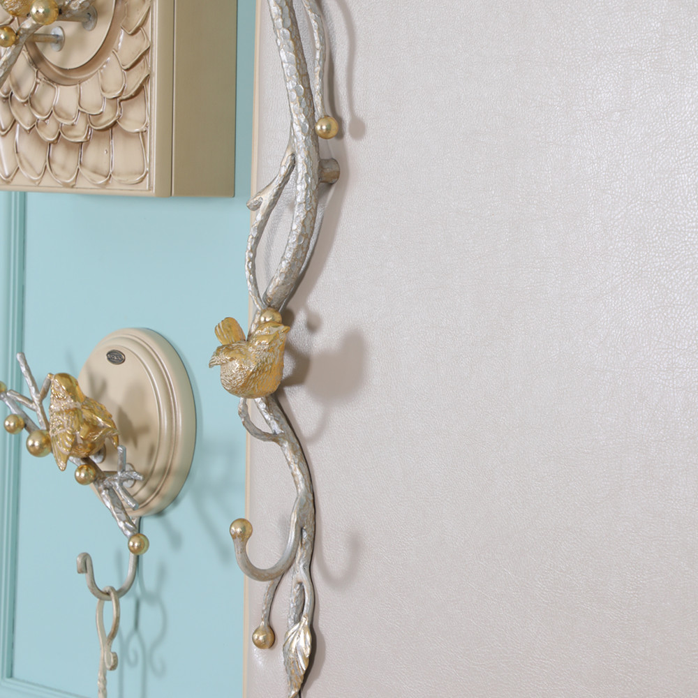 15011 Вешалка настенная Терра (с зеркалом) Айвори Мраморное золото BOGACHO 4627196590557 - Вид №3