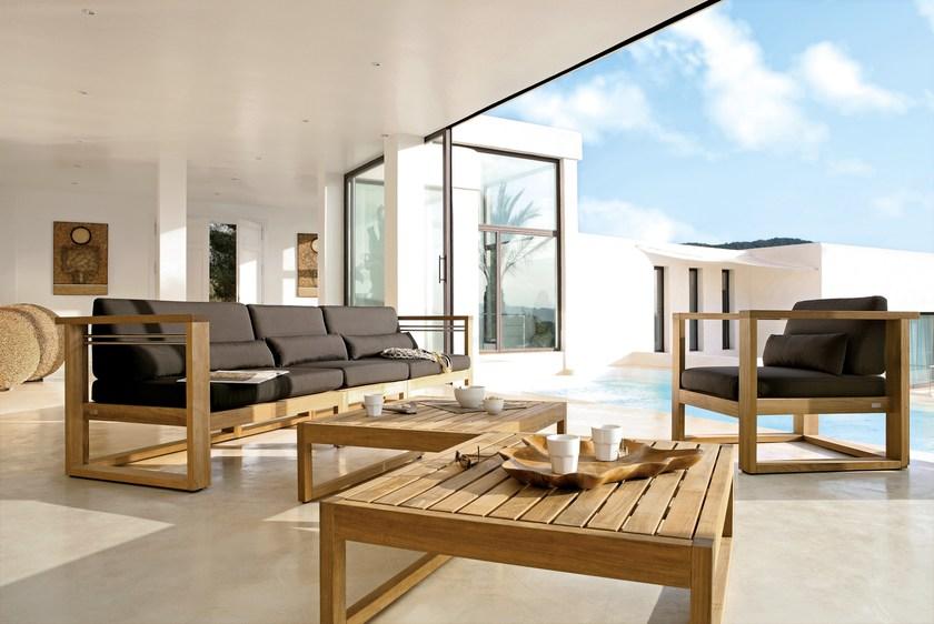 MANUTTI Низкий круглый садовый столик из тика Siena sun-id-1483306 - Вид №9