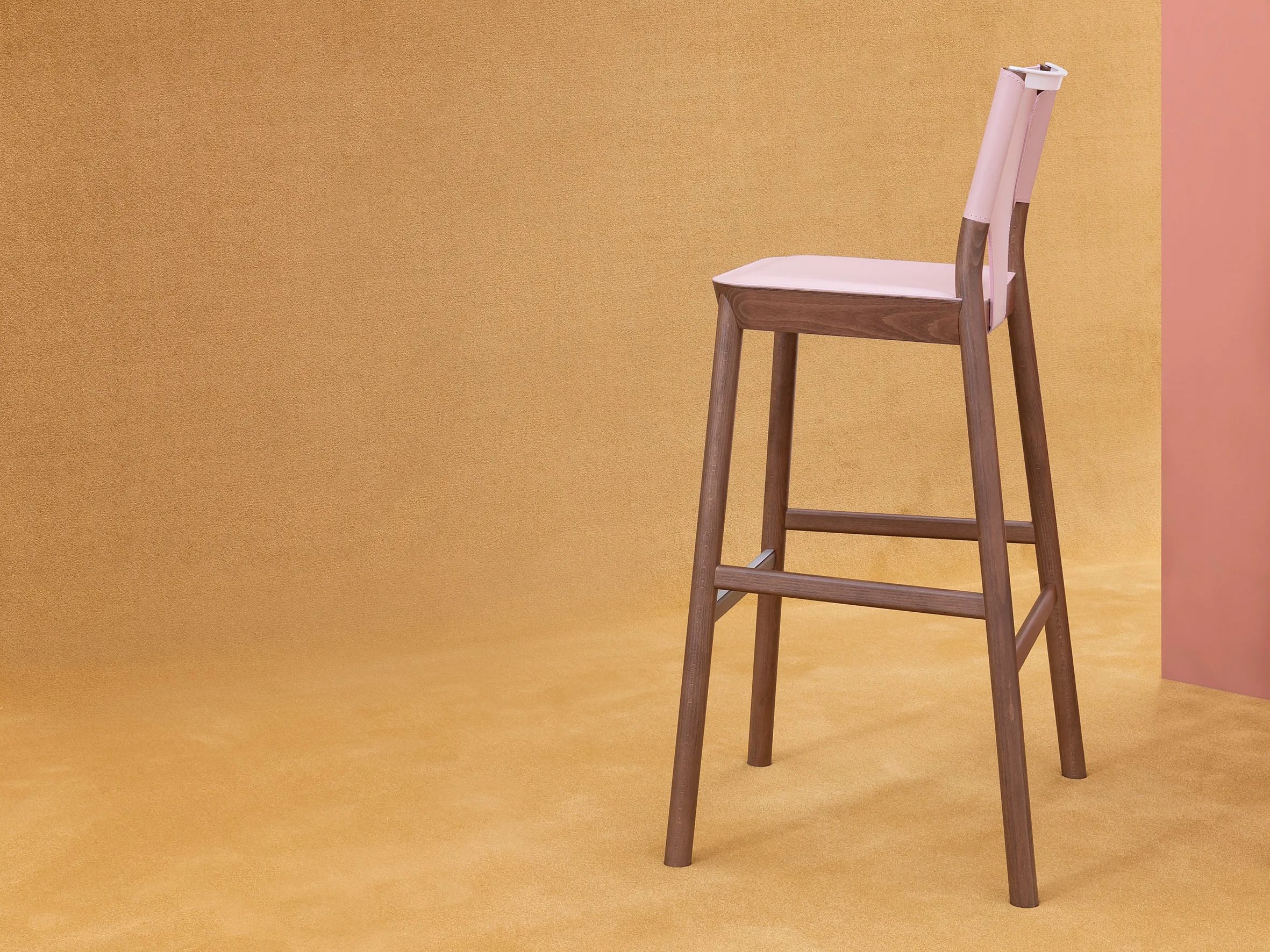 Высокий стул из бука с обитым сиденьем/спинкой Billiani Marimba ARCH-00147488 - Вид №1