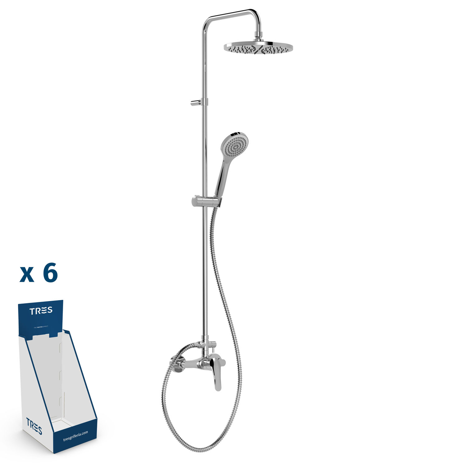 ОСНОВАНИЕ ПЛЮС 2-полосный настенный смеситель для душа с одной ручкой -21619110BX TRES Base