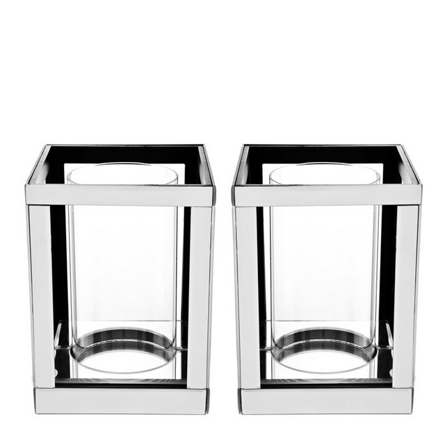 Подсвечник металлический серебристый 2 штуки Harris от Eichholtz EICHHOLTZ EICHHOLTZ 060277 Прозрачный;серебро  - Вид №4