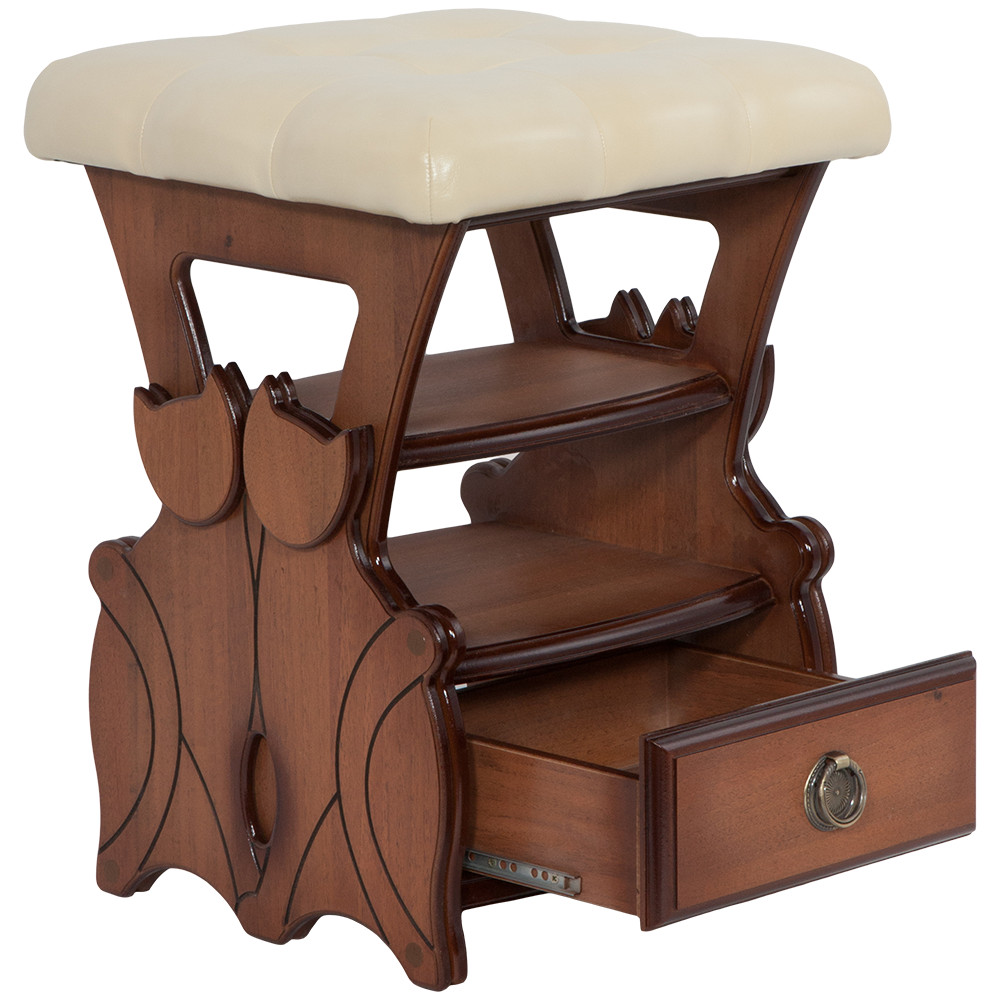 11178 Табурет Марта 2 с ящиком Орех Ваниль BOGACHO 4627138236499 - Вид №1