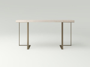 Металлическая консоль с каменной или дубовой столешницей