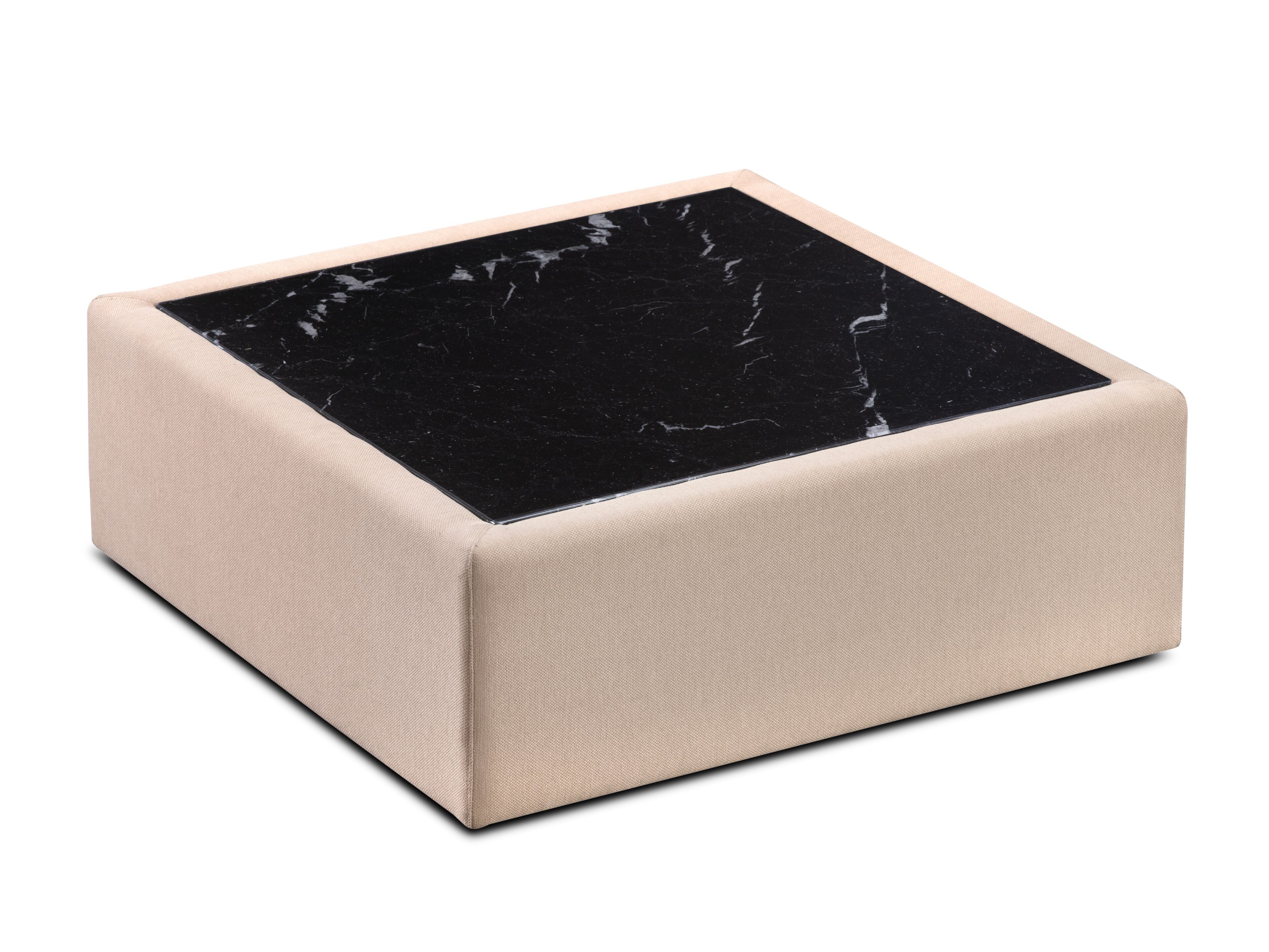 Низкая ткань журнальный столик со стеклянной столешницей GABER ZAFAR ARCH-00030687