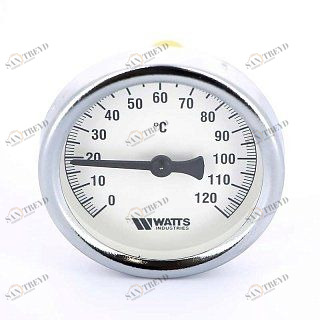 Термометр биметаллический F+R801 63 мм 120° WATTS с погружной гильзой 50 мм 10005800