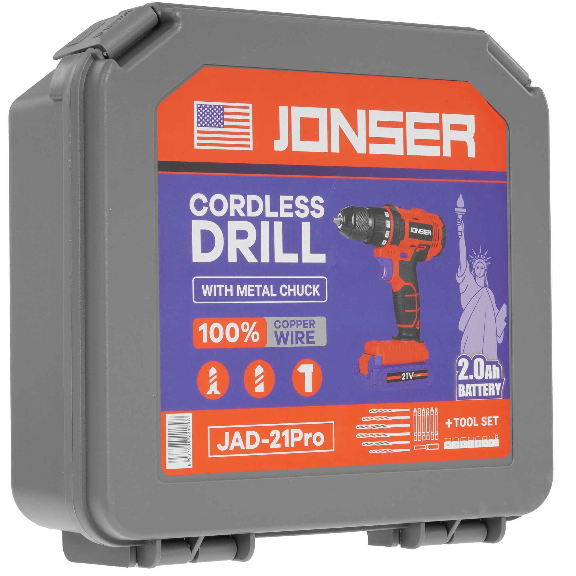 Дрель-шуруповерт JONSER JAD-21PRO 9236350 STDN-0008243 - Вид №9