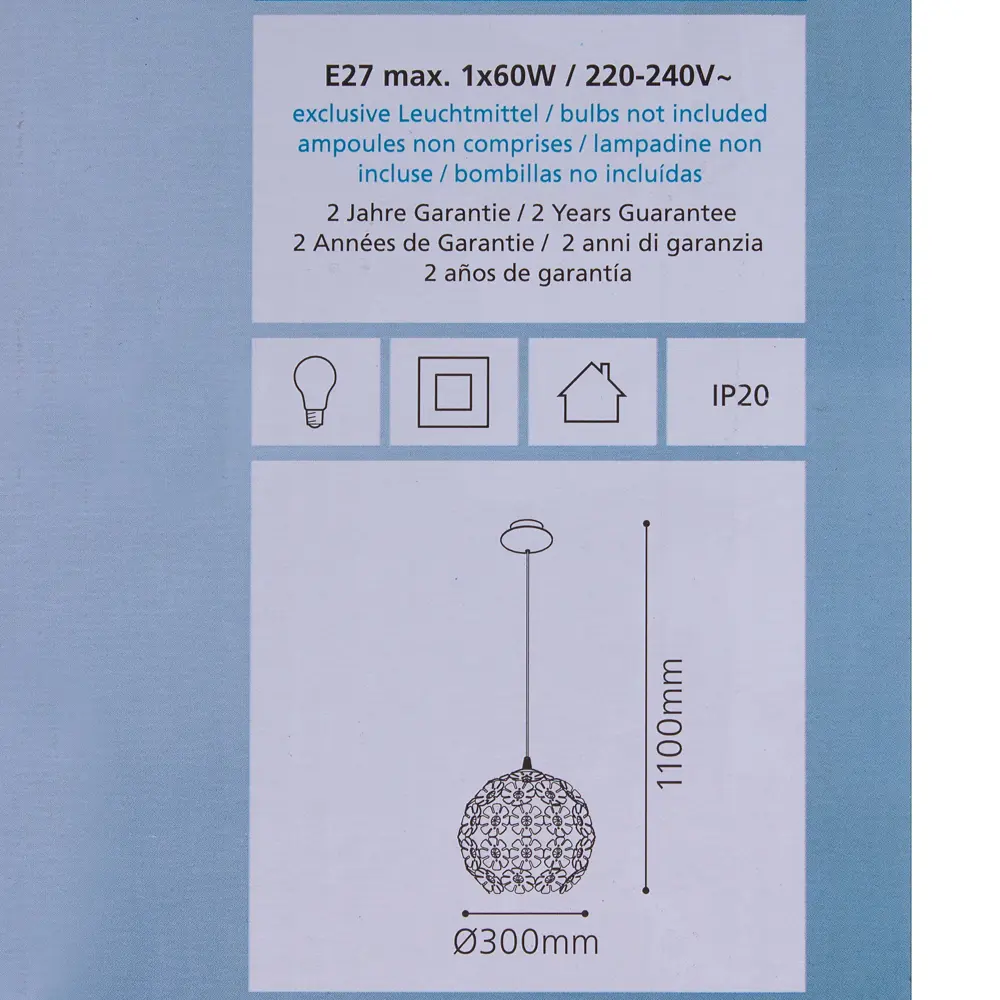 Подвес Hanifa 1xE27x60 Вт, металл, цвет белый 13997188 STLM-2153330 Maytoni  - Вид №3