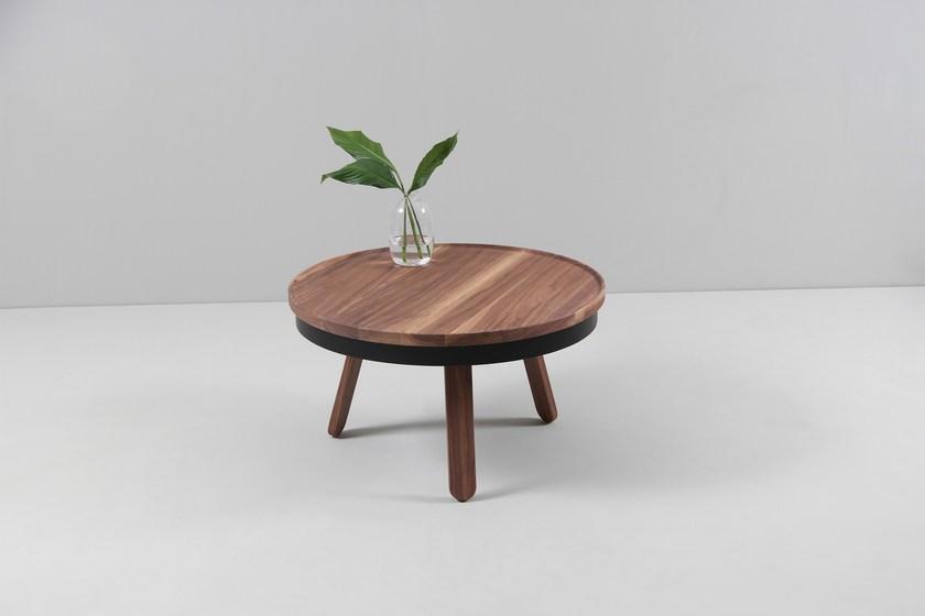 Woodendot Круглый журнальный столик из орехового дерева с местом для хранения вещей sun-id-1393119 - Вид №4