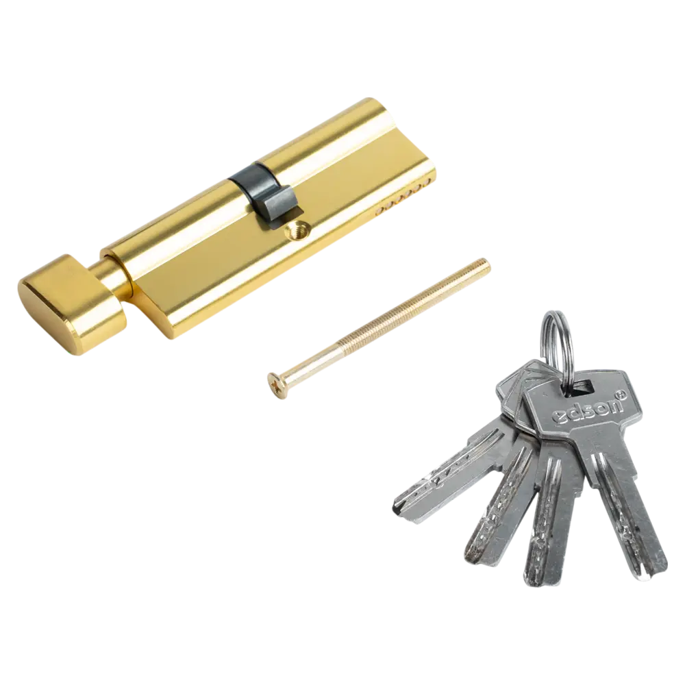 Цилиндр EDS-CYL 45x45 мм ключ/вертушка цвет латунь EDSON STLM-2155714 - Вид №2