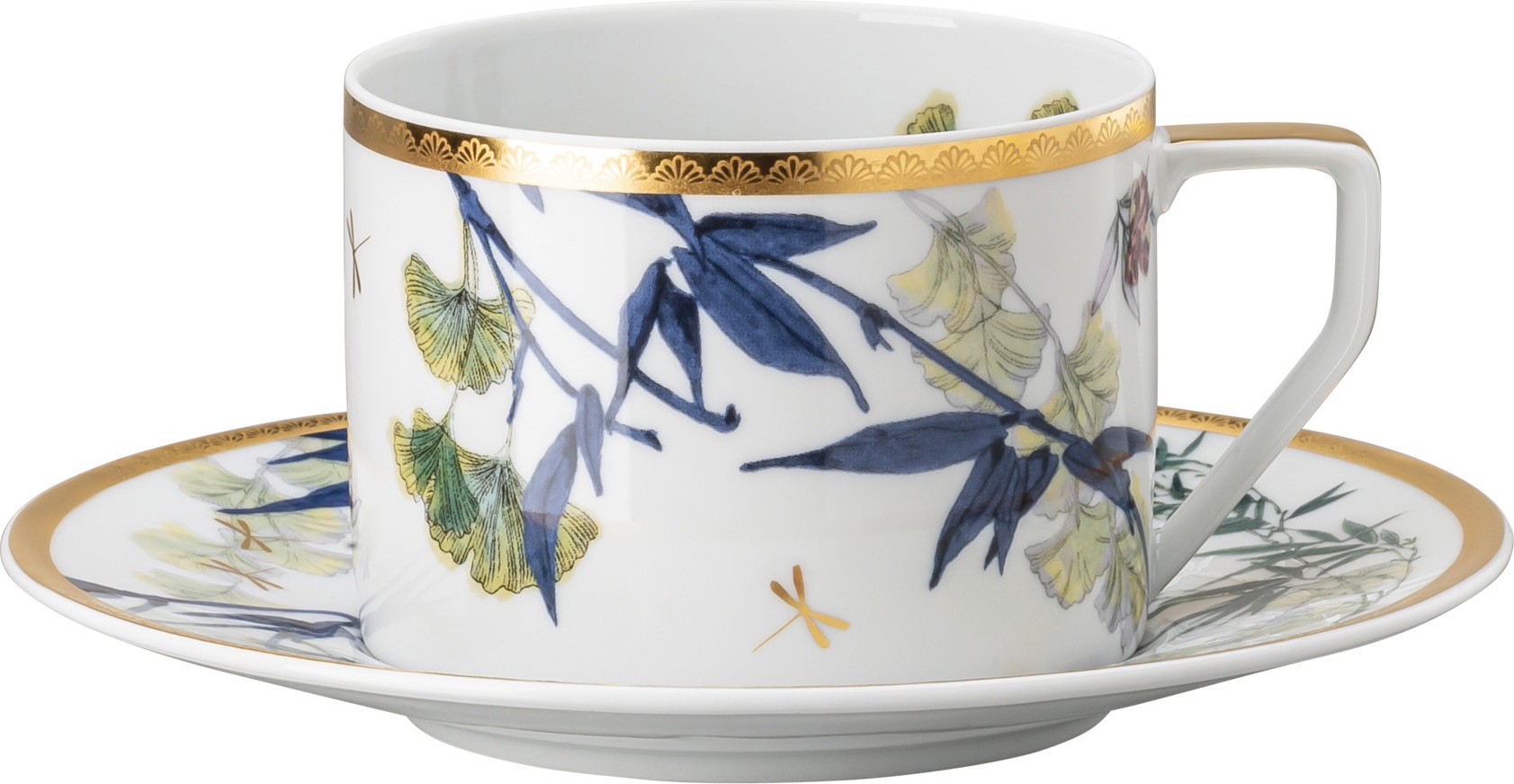 10654599 Rosenthal Чашка чайная с блюдцем Rosenthal Турандот 230мл, фарфор, белый, золотой кант Фарфор 