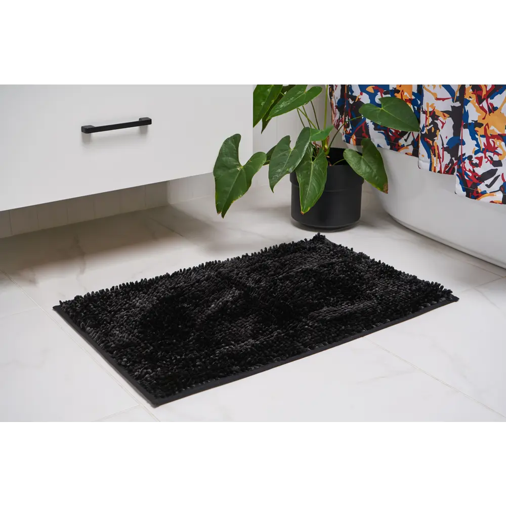 Коврик для ванной комнаты Moroshka Expressia 50x80 см цвет черный STLM-2138489 - Вид №6