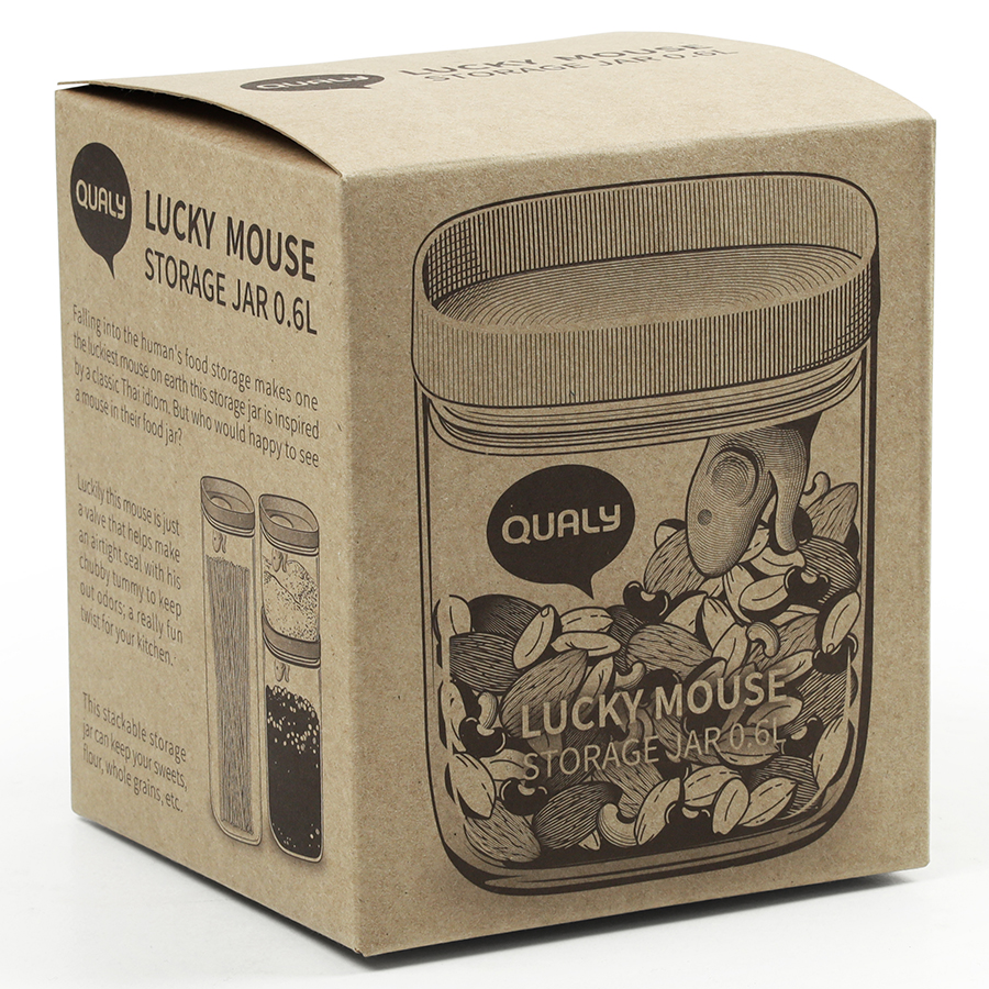 QL10345-CL-GY Контейнер для пищевых продуктов lucky mouse 0,6 л Qualy  - Вид №18