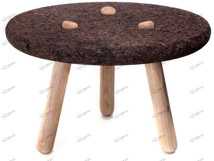 BlackCork Низкий круглый журнальный столик из пробки sun-id-1459601