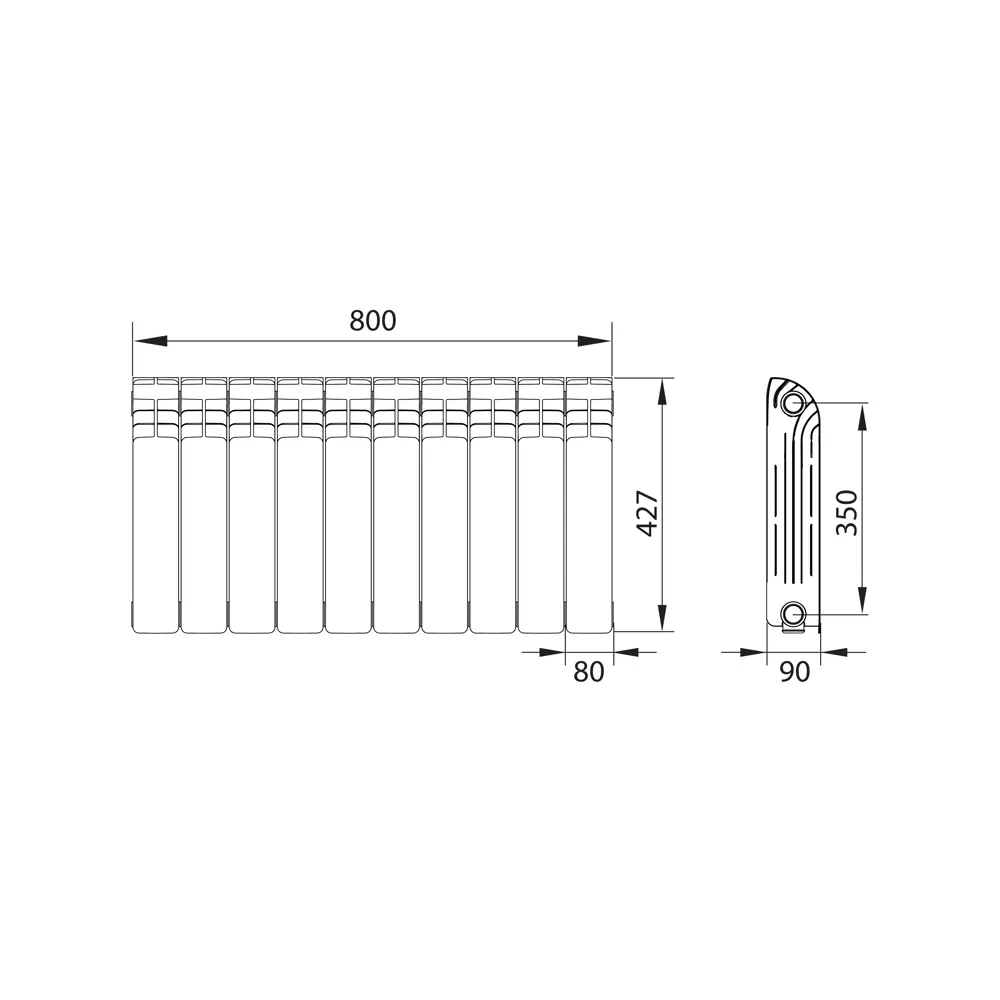Радиатор Equation Aluminium 10 секций для эффективного отопления дома 18360661 STLM-0010517 - Вид №5