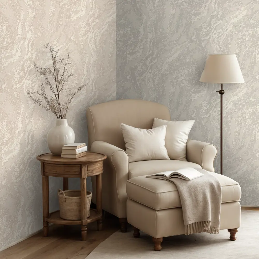 Обои флизелиновые Deco-Deco Calistra темно-бежевые 1.06 м DD6073-12 89450797 STLM-2206434 - Вид №4