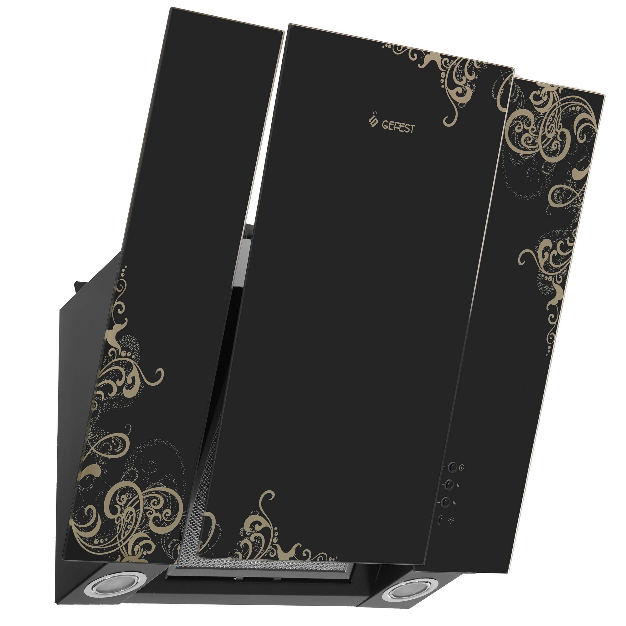7975966 Вытяжка наклонная Gefest ВО 3603 К19 черный/золотистый STDN-0142098