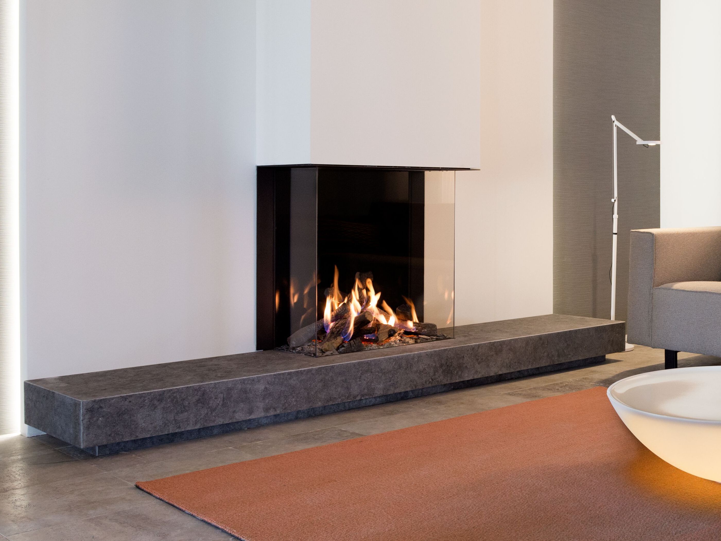 Настенный газовый камин с тройным фасадом KALFIRE GP70/75S ARCH-00033413