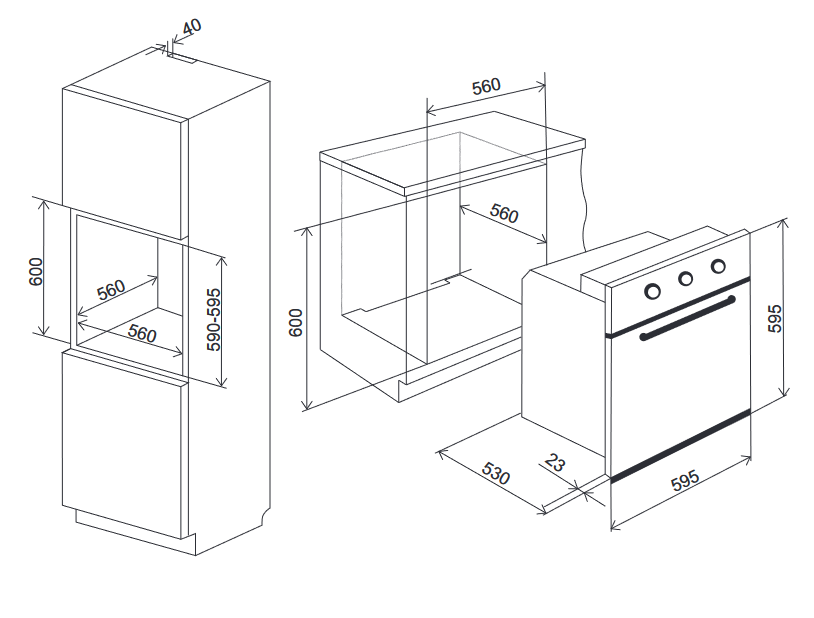 9102974 Электрический духовой шкаф LEX EDM 040 BBL черный STDN-0023857 - Вид №3