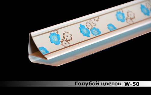 Потолочный плинтус W 50 голубой цветок софитто 40мм DEKOR PANEL DP287