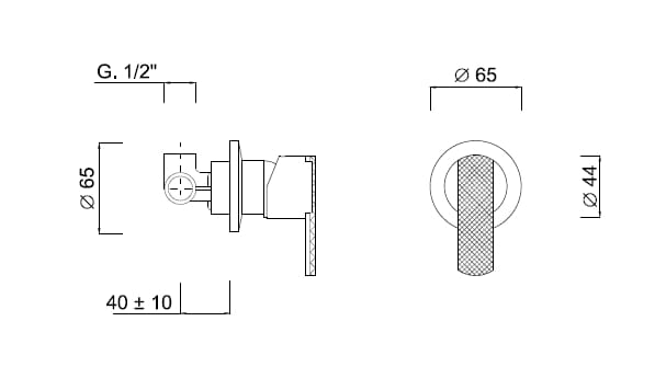 Встраиваемый однорычажный смеситель для душа Rubinetteria Giulini Surf Deluxe ARCH-00057514 - Вид №2