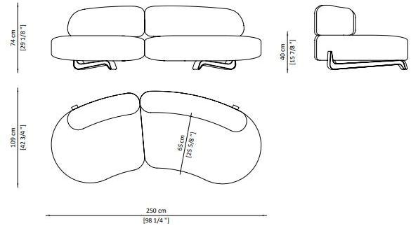 Paolo Castelli Изогнутый двухместный диван Vao Sed.vaos.120.sup  - Вид №2