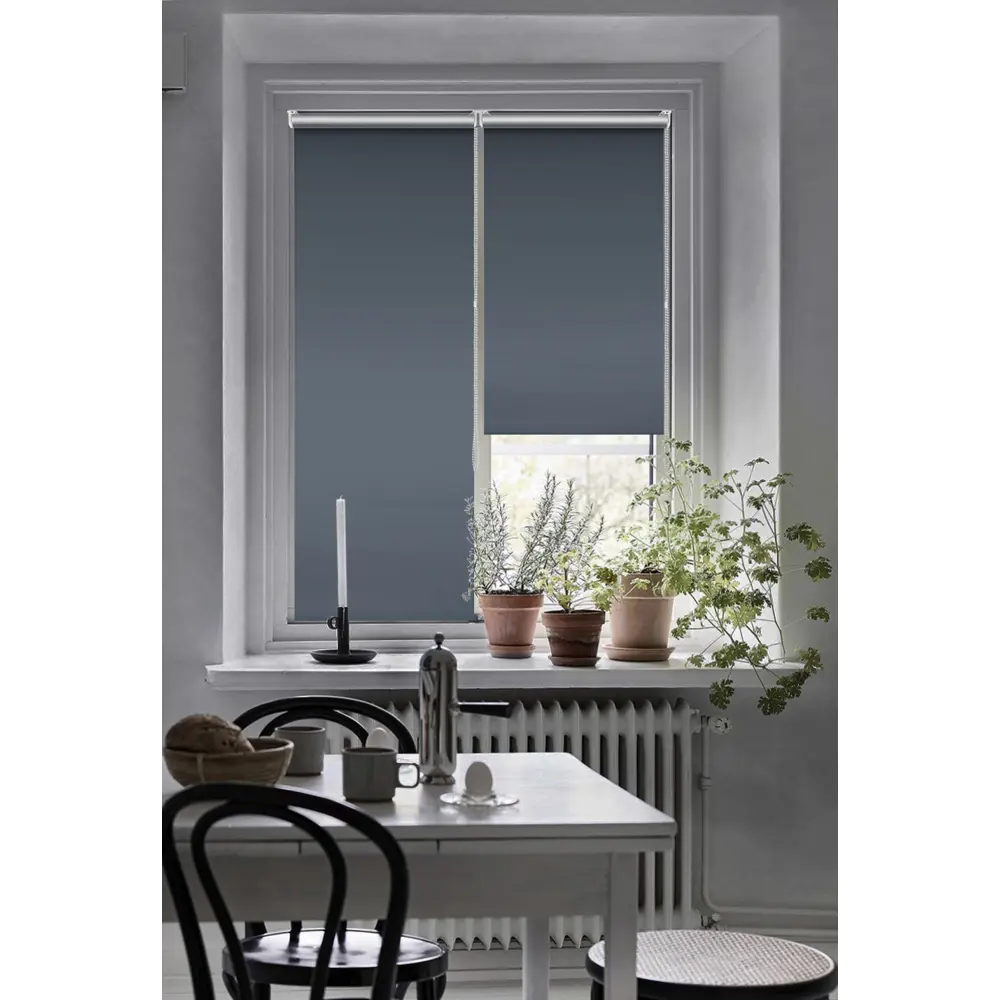 Штора рулонная блэкаут Эскар 60x160 см серо-синяя Denim 1 BLACKOUT STLM-2176678 - Вид №5