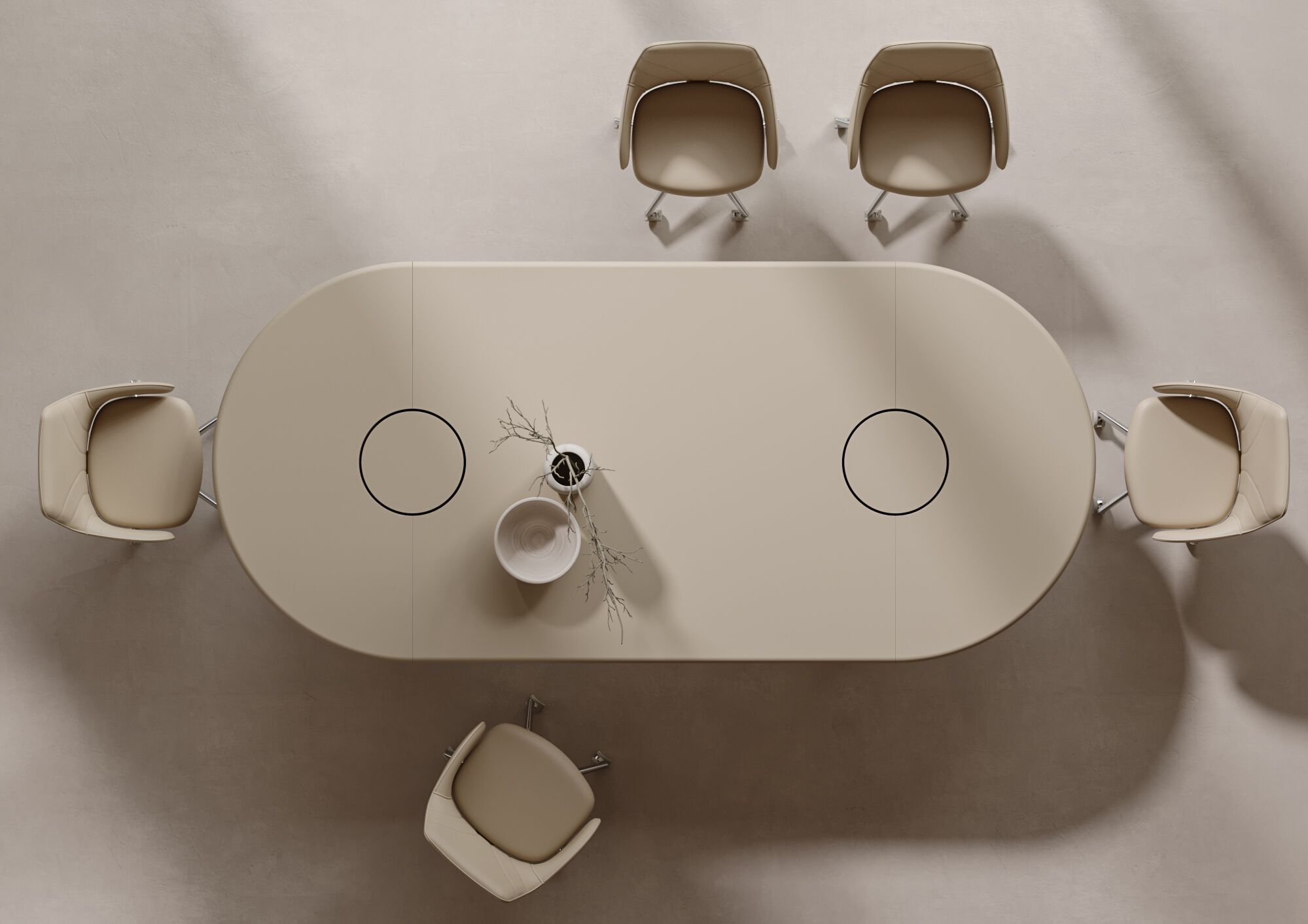 Деревянный овальный стол для совещаний с системой люверсов PROF Dea ARCH-00036687 - Вид №1