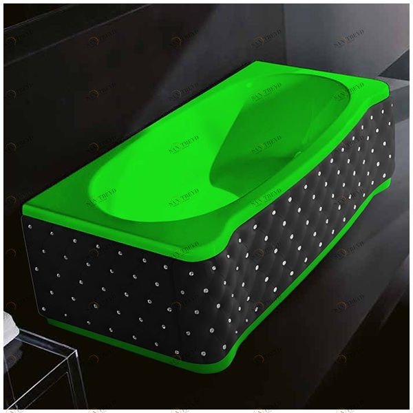 Ванна Gruppo treesse New Classic Young VTL-V6741-DX-KCS-ZE зелёная прямоугольная правая чёрная кожа кристаллы сваровски VTLV6741DXKCSZE