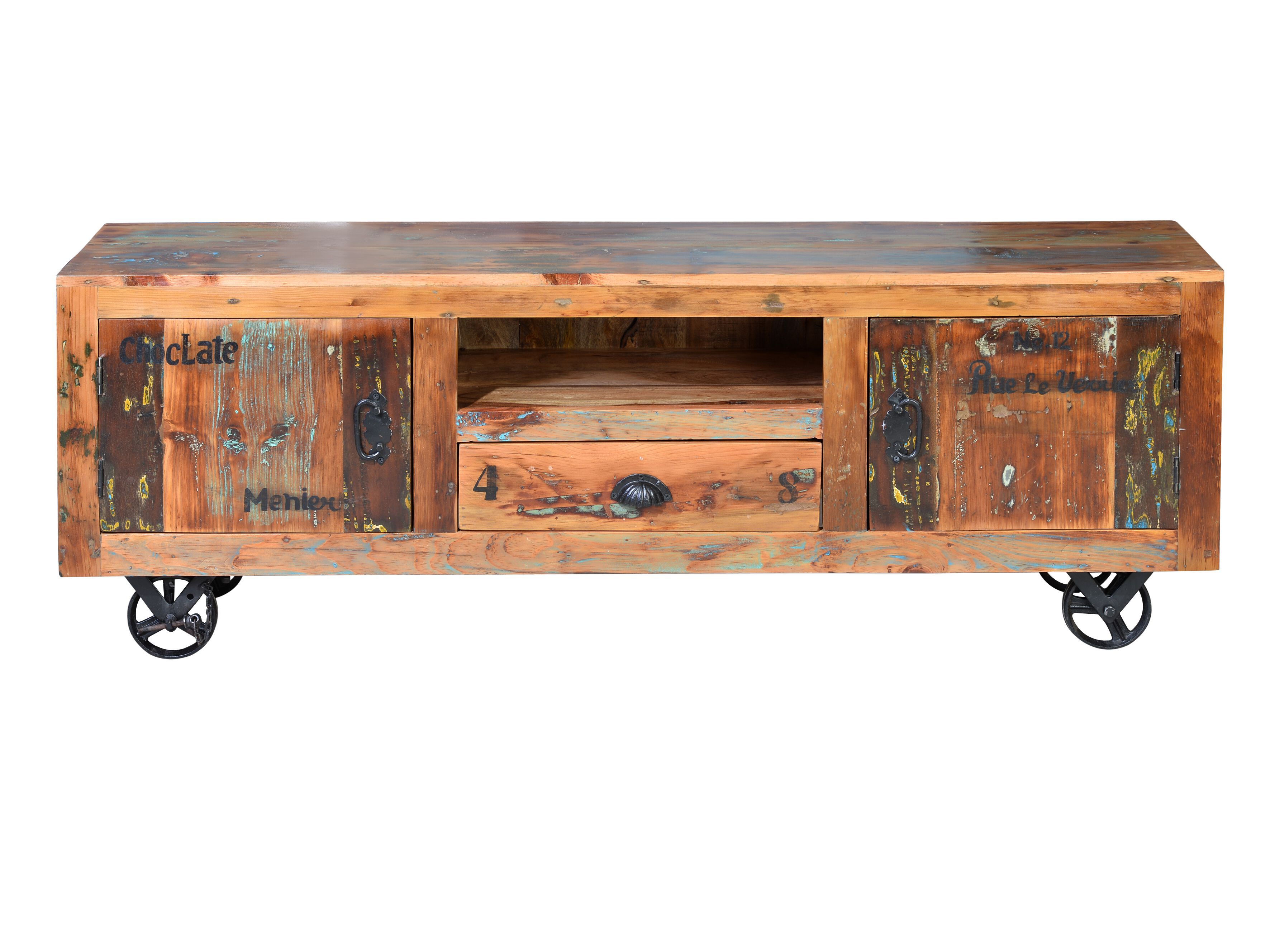 Деревянный низкий ТВ шкаф с колесами Giner y Colomer Verrier ARCH-00029732