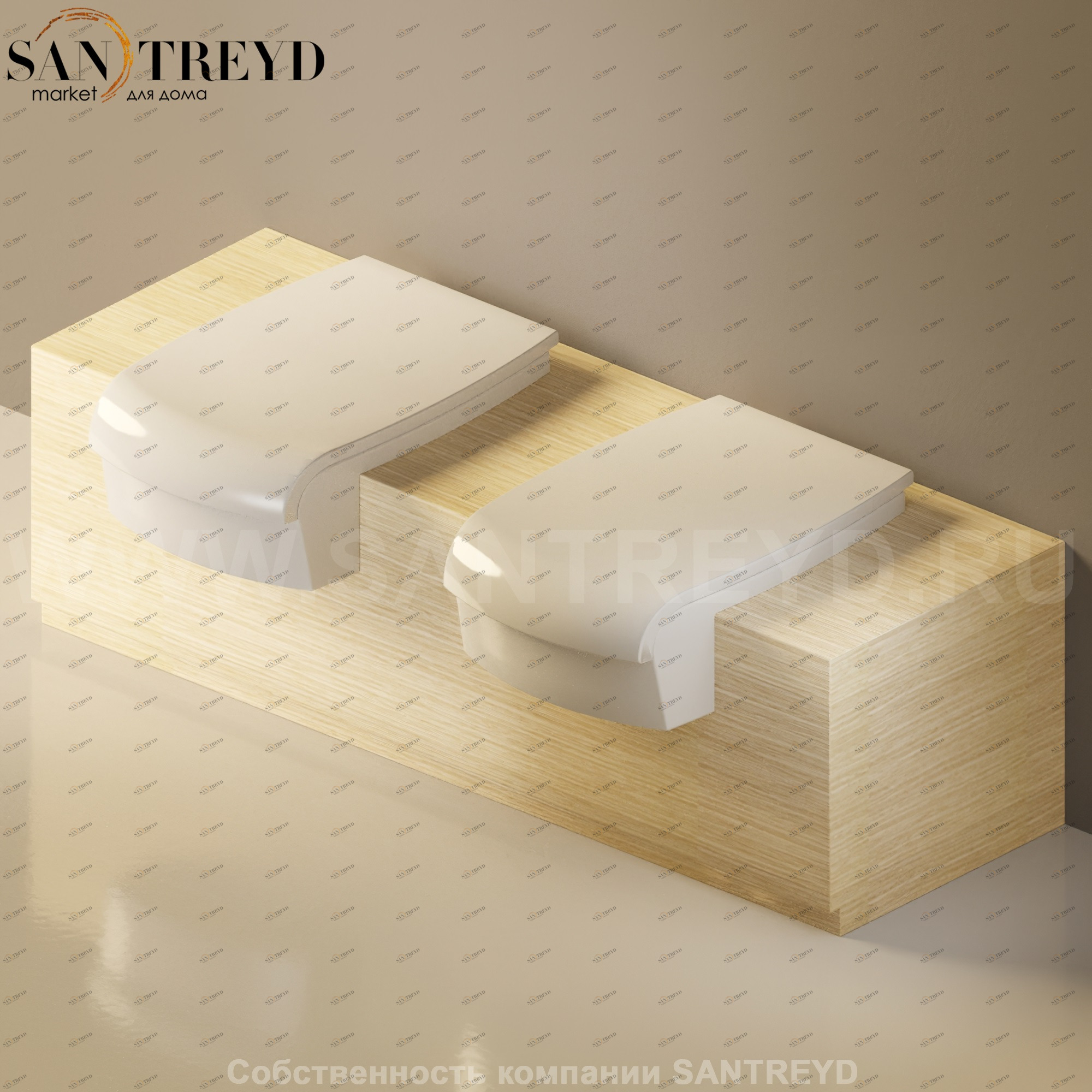 Flaminia UNA Консоль для унитаза и биде от 135 до 200 см светлый дуб UNA200WB.WL Ceramica Flaminia UNA200WBWL