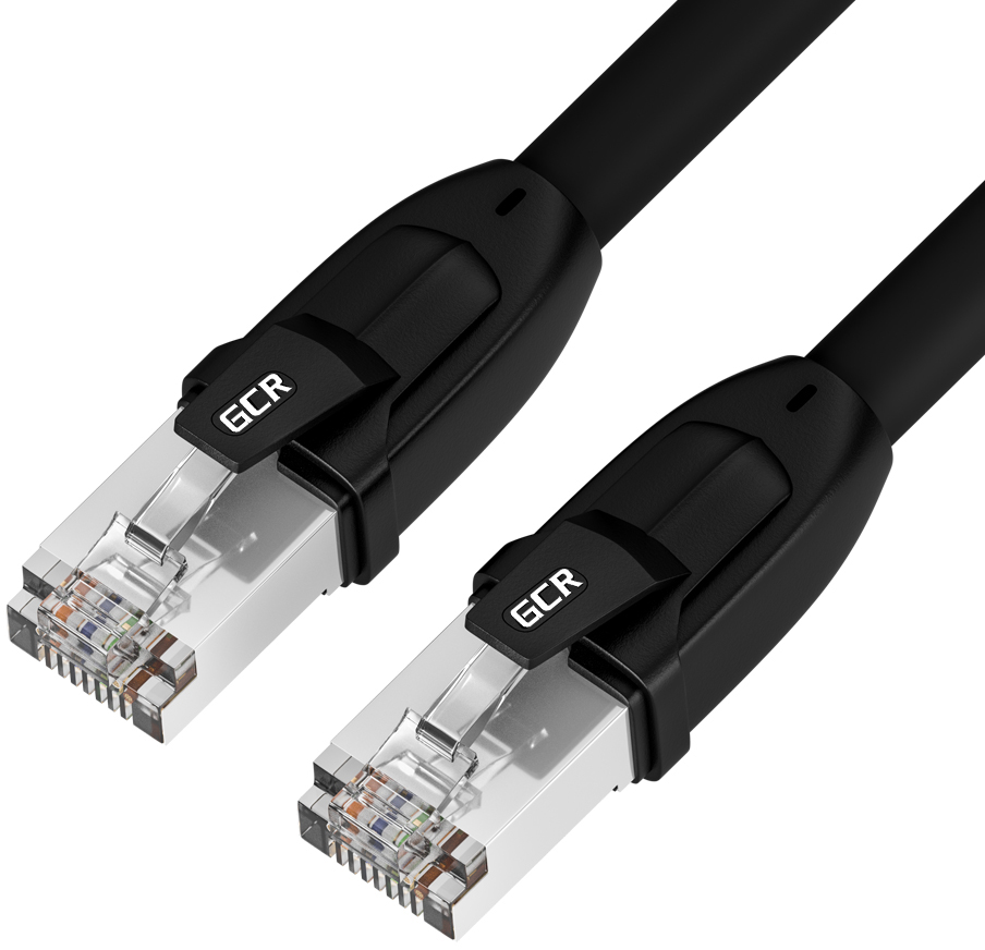 GCR-52354 Gcr патч-корд prof кат.8 ethernet 30.0m f/ftp, rj45, cu, 26 awg, литой, прямой, черный, экранированные коннекторы, Greenconnect Santreyd 
