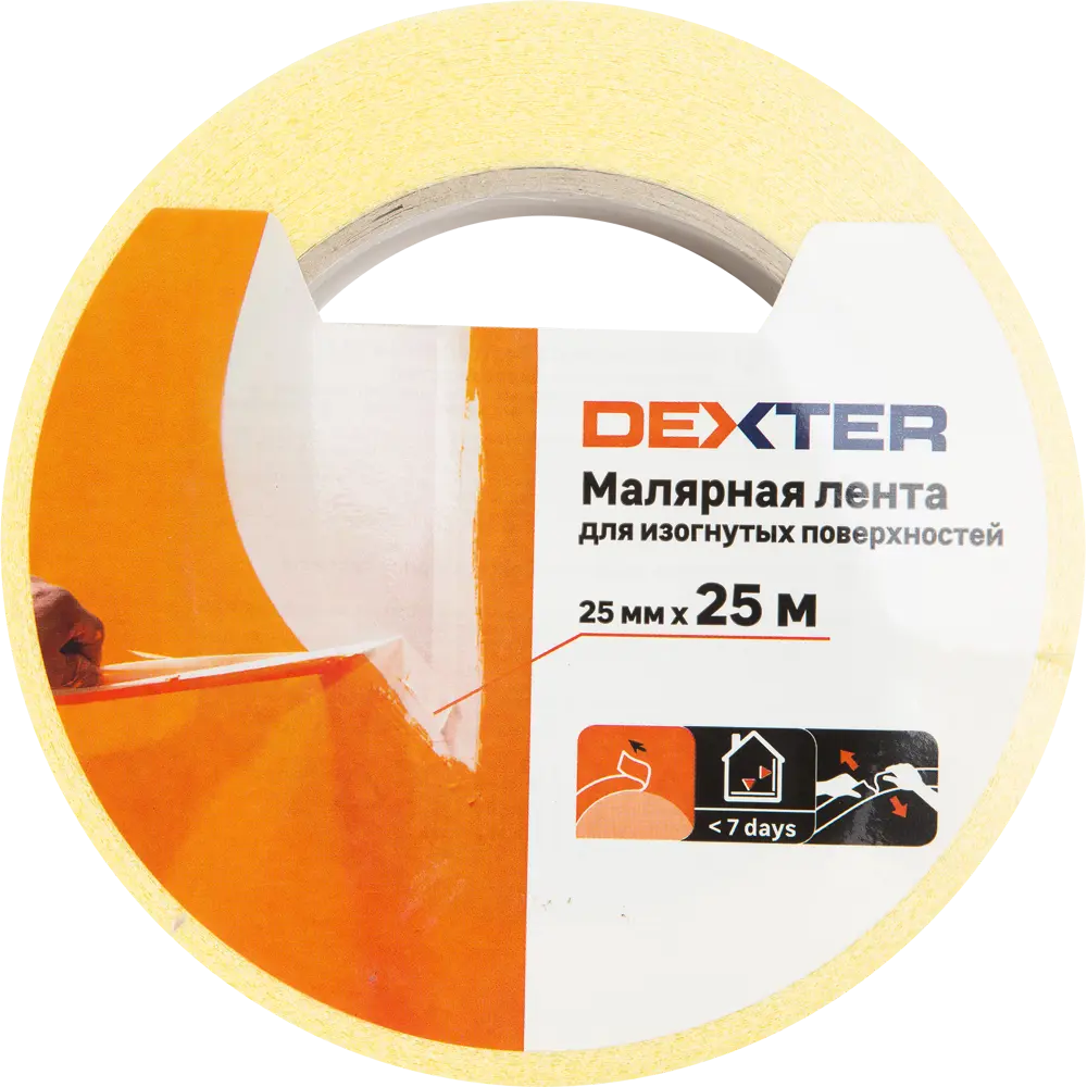 Малярная лента Dexter для криволинейных поверхностей 25 мм × 25 м 82664804 STLM-0033253 - Вид №1