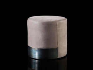 Круглый кожаный пуф