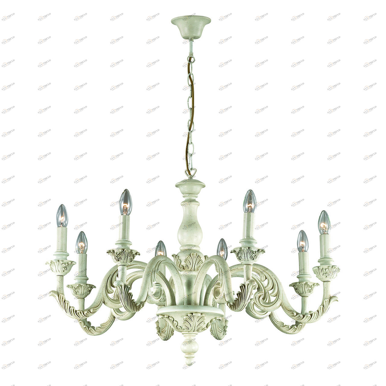 Люстра дизайнерская Neville? белая Giglio SP8 IDEAL LUX ДИЗАЙНЕРСКИЕ, GIGLIO BIANCO 057357 Белый 