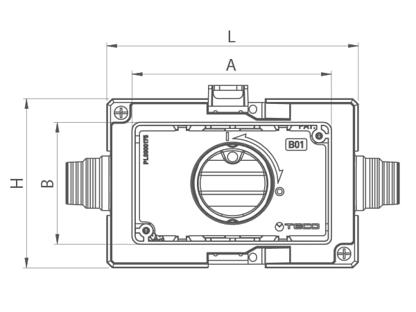 Встраиваемый газовый запорный кран с боковыми соединениями TECO ARCH-00066193 - Вид №6