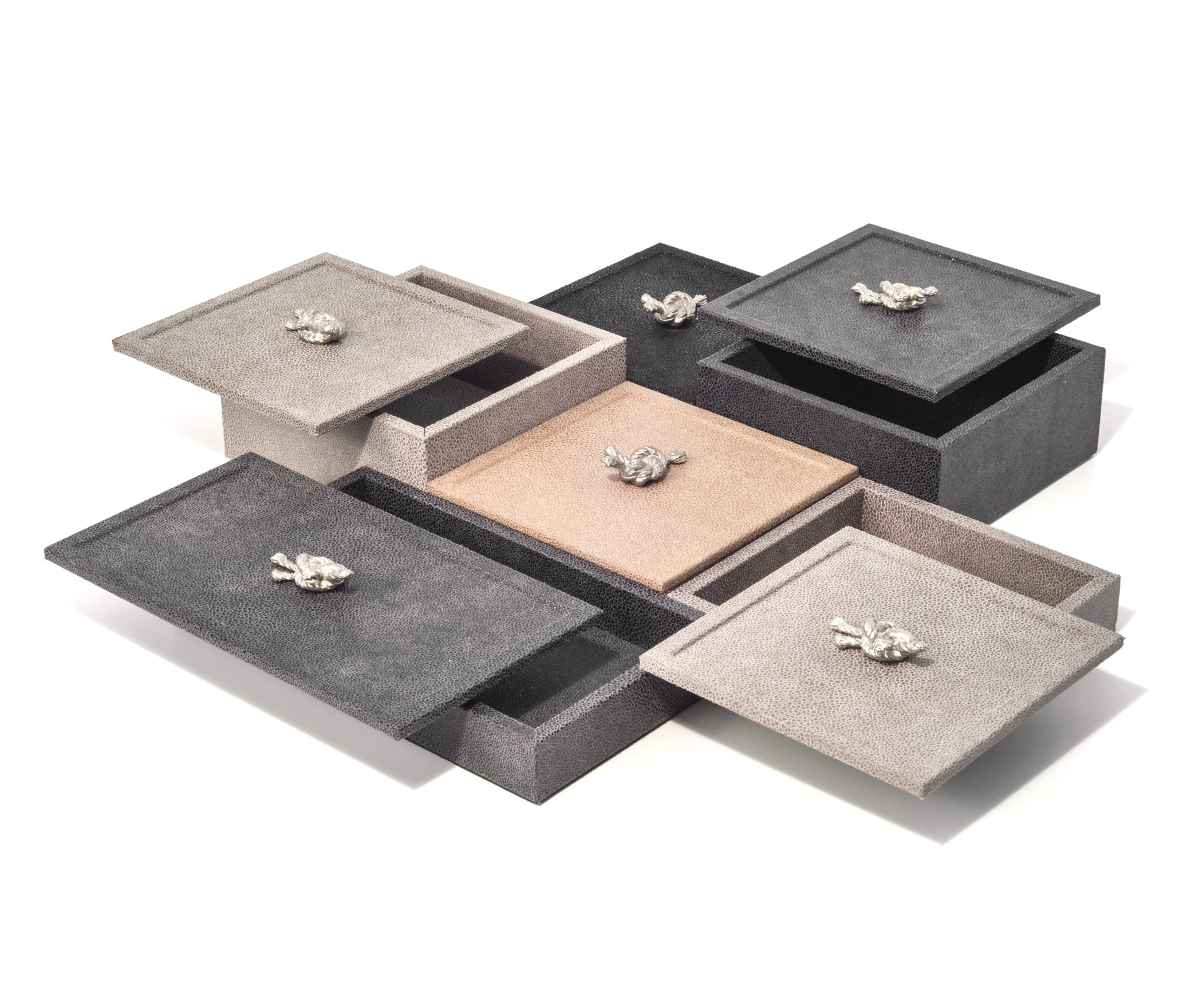 Прямоугольная шкатулка Thalia - 27X15XH9 см / металлическая отделка_хром / ari-leather_taupe Pinetti 00.0141.037.048 - Вид №2