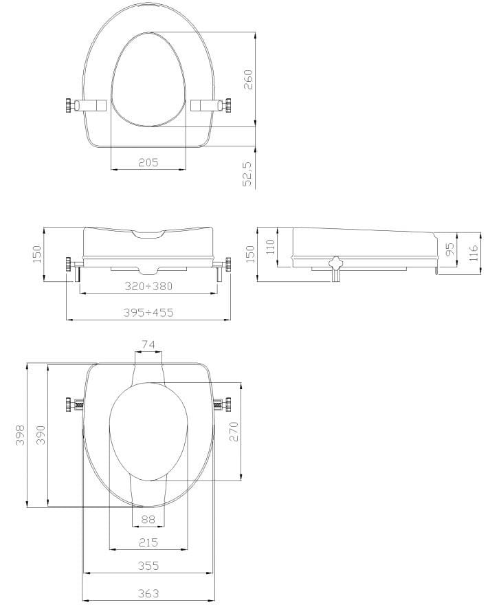 Полипропиленовое сиденье для унитаза Ponte Giulio Стандартная ARCH-00068604 - Вид №1