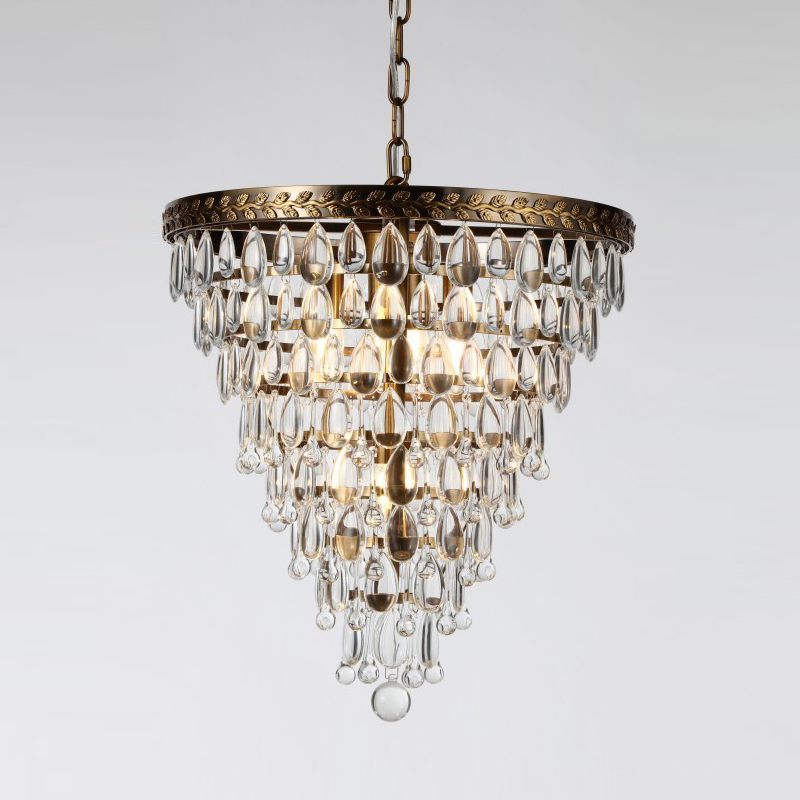 Люстра стеклянная 49,5х46 см бронзовая Clarissa KG0758P-5 DELIGHT COLLECTION ДИЗАЙНЕРСКИЕ 00-3883067 Бронза;прозрачный  - Вид №1