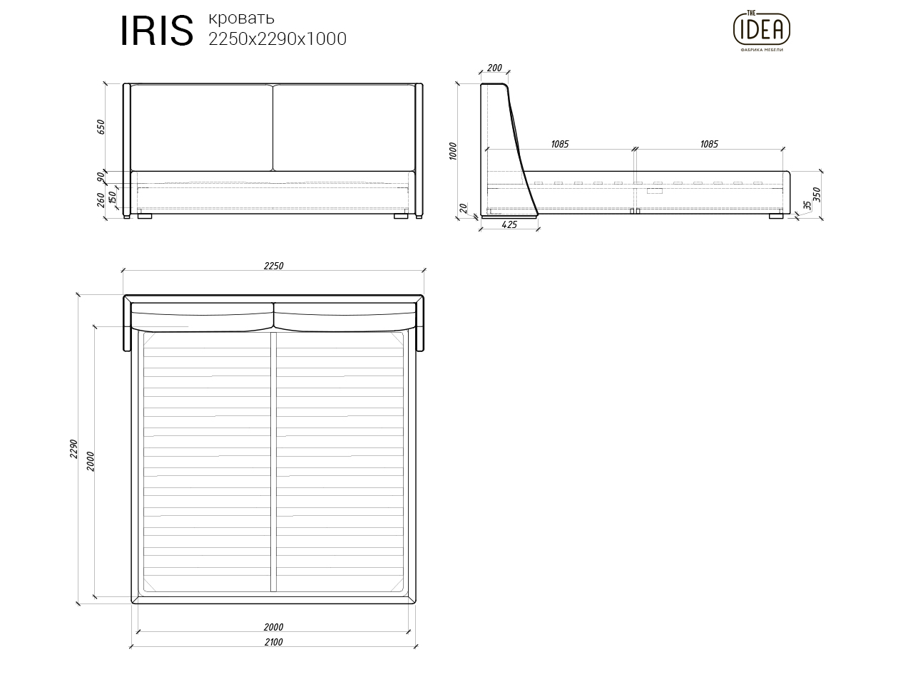 кровать IRIS 120 The IDEA кровать IRIS 120  - Вид №10