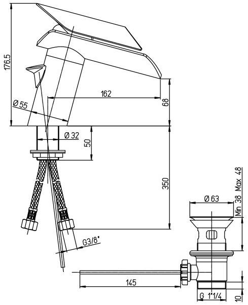 Paini Morgana 73PW211LZ смеситель для раковины с донным клапаном - Вид №2