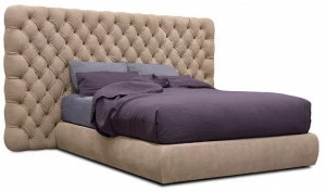 BAXTER Двуспальная кровать из кожи с тафтинговым изголовьем
