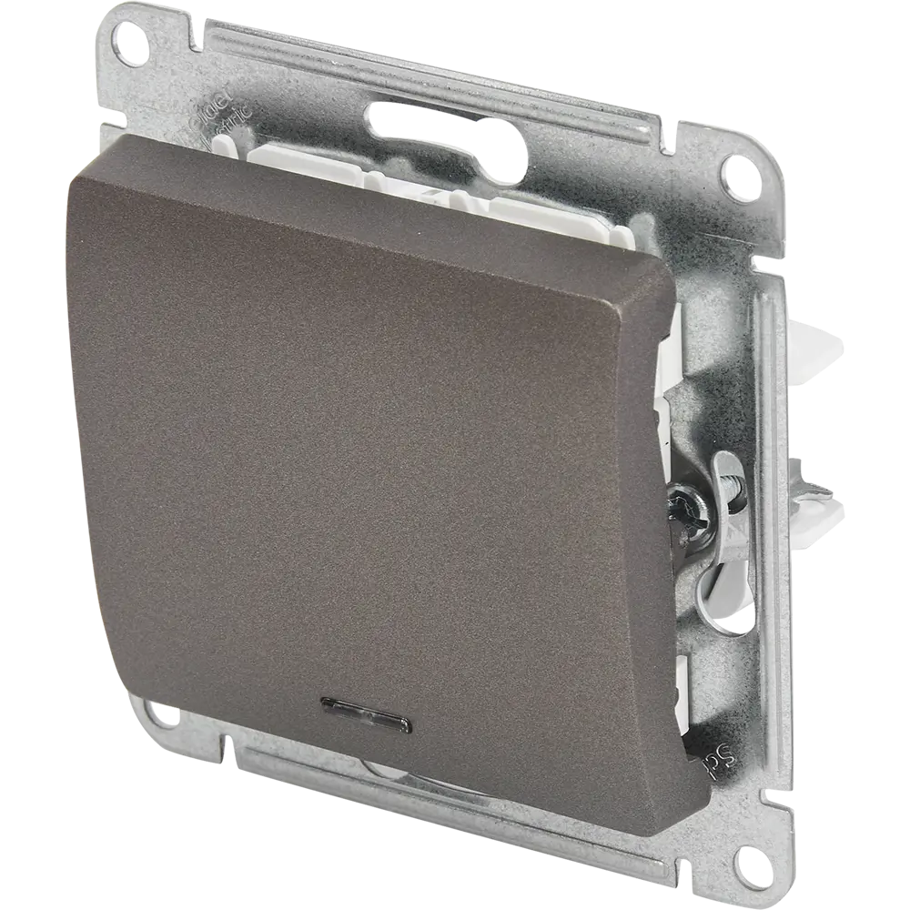 Schneider Electric Glossa — выключатель одноклавишный с подсветкой графит 84730750 STLM-0054188 - Вид №1